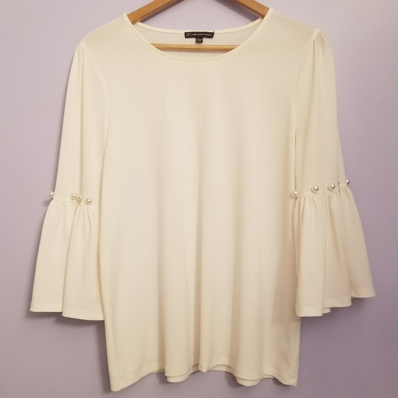 🍂 Adrianna Papell Ivory Bell Sleeve Blouse - Picture 2 of 9
